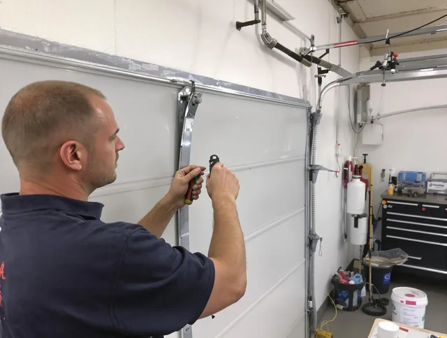 Before and after garage door dent repair by Yorba Linda Garage Door Repair in Yorba Linda