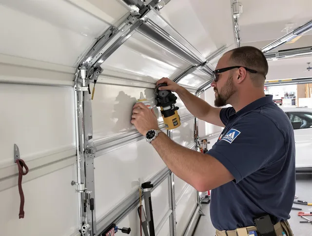 Yorba Linda Garage Door Repair technician quieting a noisy garage door in Yorba Linda