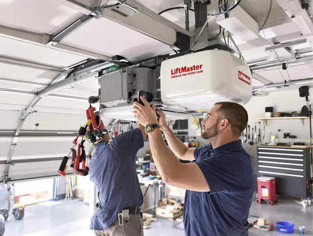 Yorba Linda Garage Door Repair technician performing advanced diagnostics on garage opener in Yorba Linda
