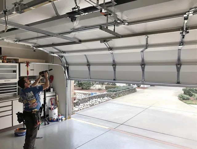 Garage door track repair service by Yorba Linda Garage Door Repair in Yorba Linda